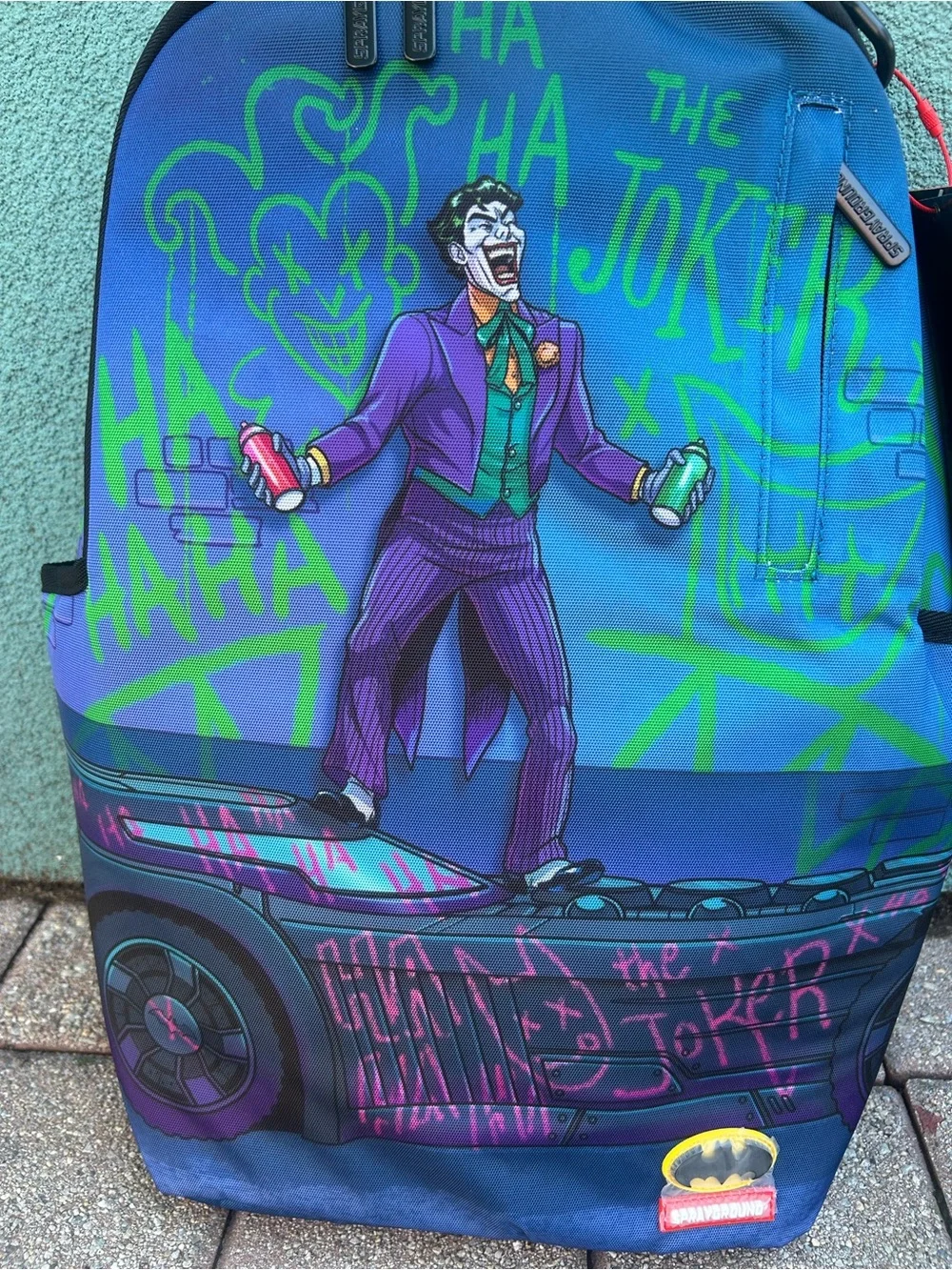 Sprayground Joker Blue Green Graphic Backpack